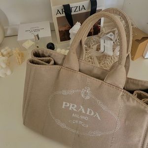 Prada Canvas Tote Bag